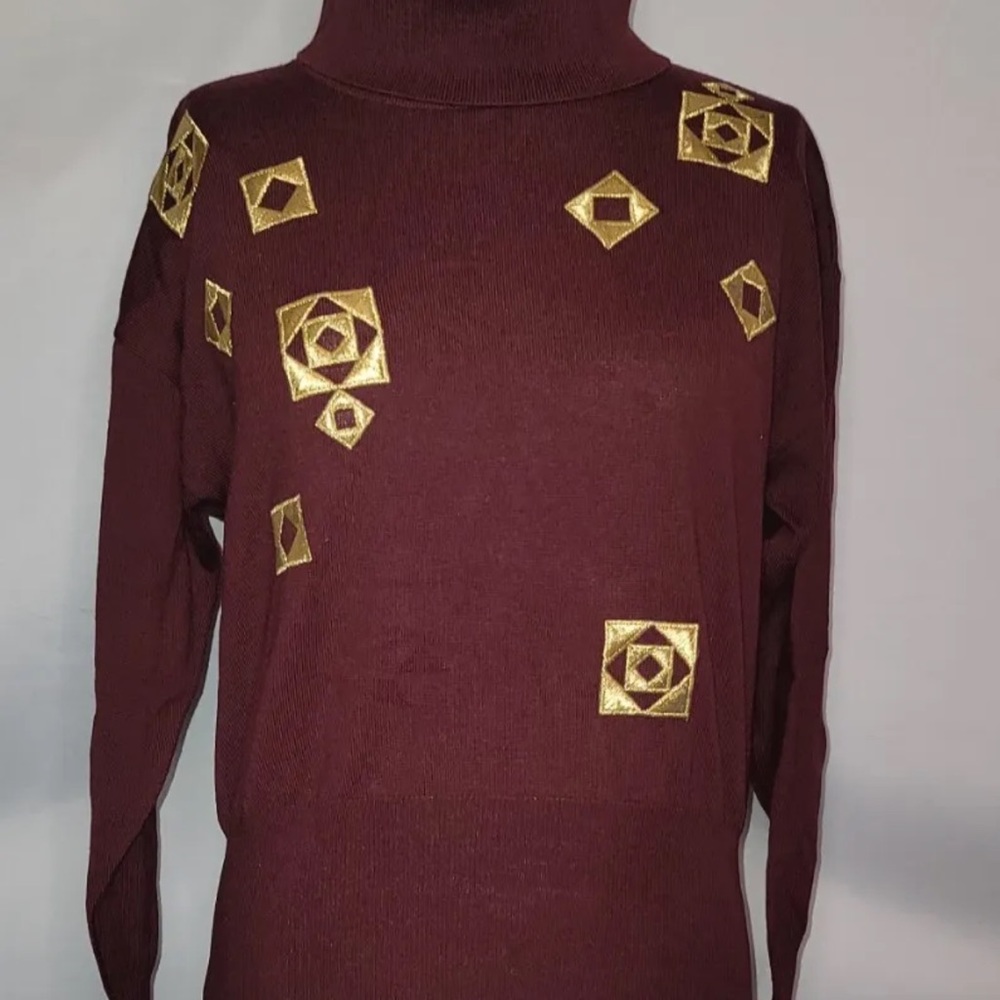 Escada By Margaretha Ley Women’s Top Knit Long Sleeve Burgundy Size 36 Pullover